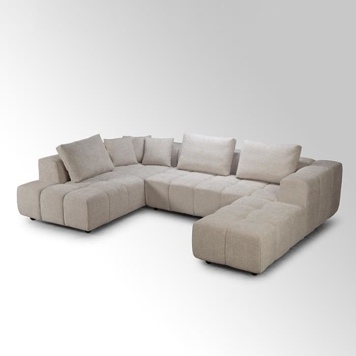 Produit similaire: Canapé d'angle gauche avec pouf Champion beige - Beige