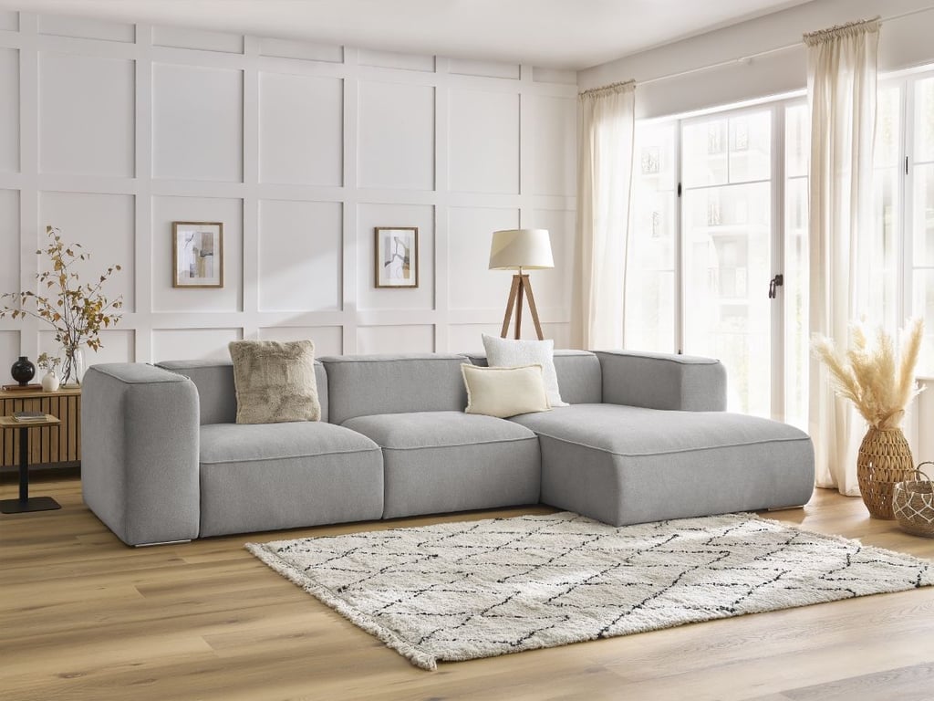 Produit similaire: Canapé d'angle fixe ZEPHYR gris clair angle droit BOBOCHIC 4 places