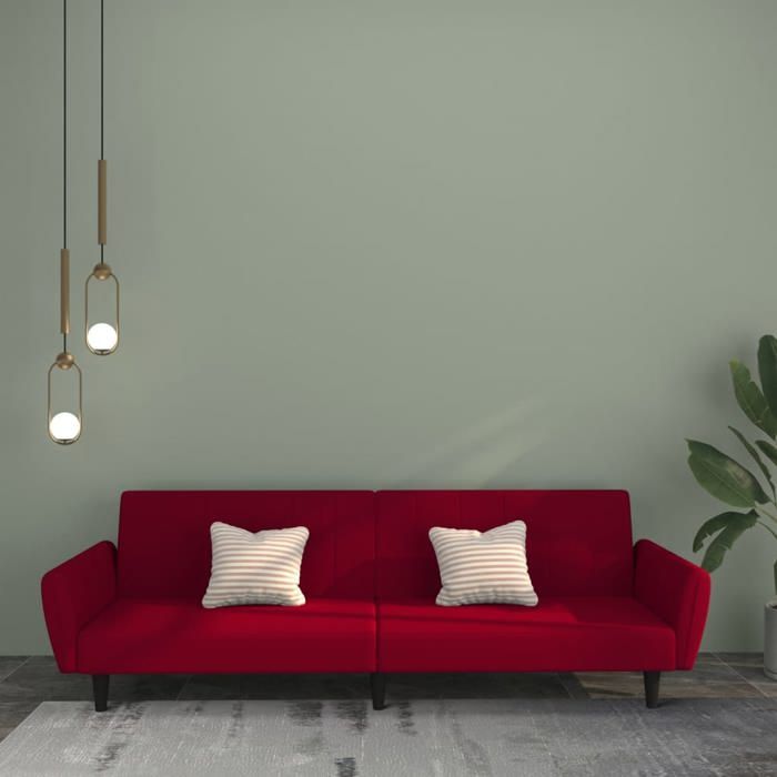Produit similaire: Canapé-lit 2 places rouge bordeaux velours 375862