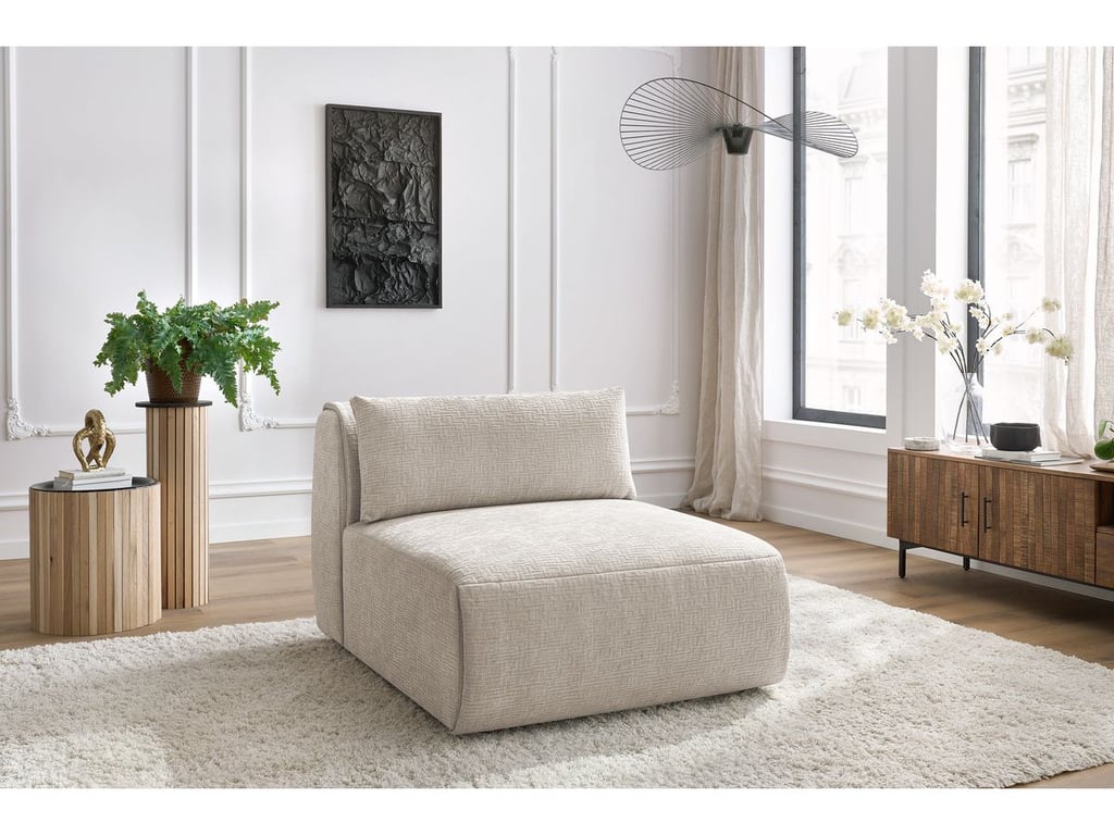 Produit similaire: Chauffeuse 1 place sans accoudoir pour canapé modulable JEANNE tissu texturé beige BOBOCHIC 1 places