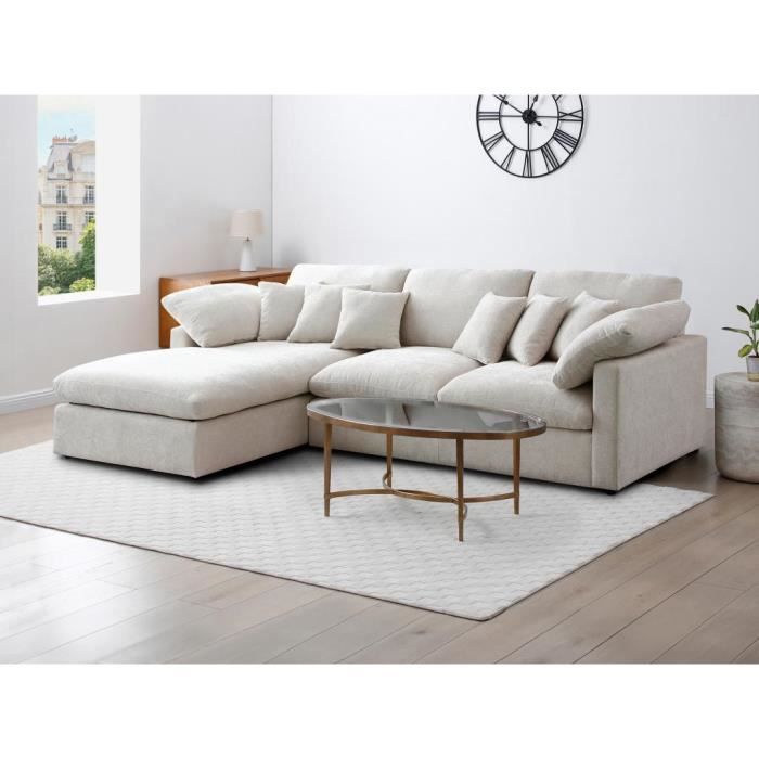 Produit similaire: Canapé d'angle gauche en tissu texturé beige TRODANO