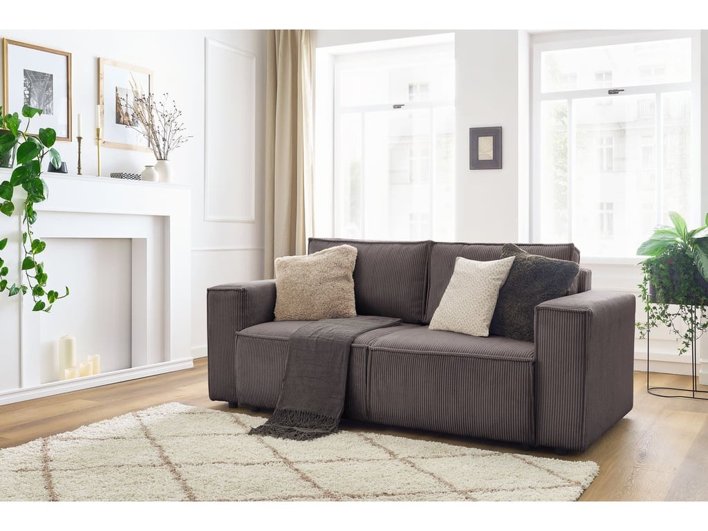 Produit similaire: Canapé droit fixe 2 places NIHAD velours côtelé taupe BOBOCHIC