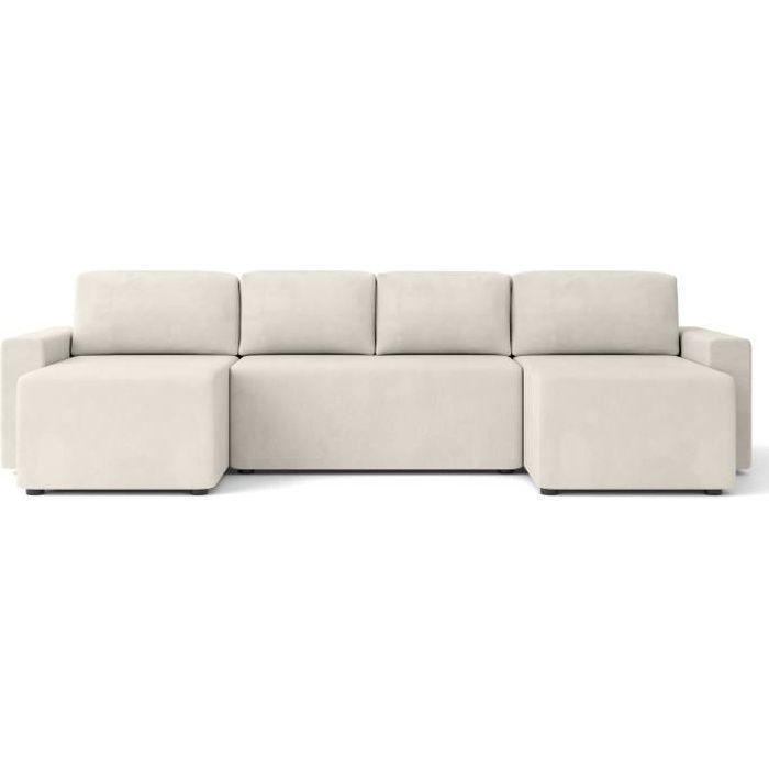 Produit similaire: Canapé panoramique convertible MAX en velours beige 6 places - Coffre de rangement - BAÏTA