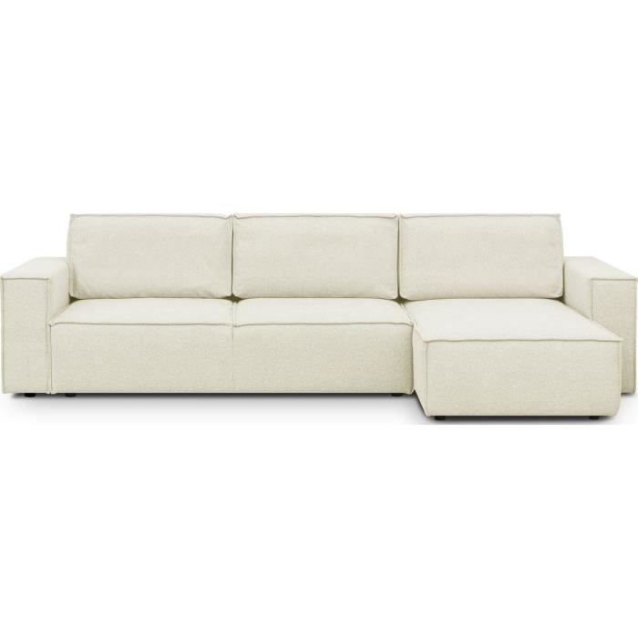 Produit similaire: Canapé d'angle 5 places convertible réversible avec coffre de rangement en tissu ivoire - Harper New