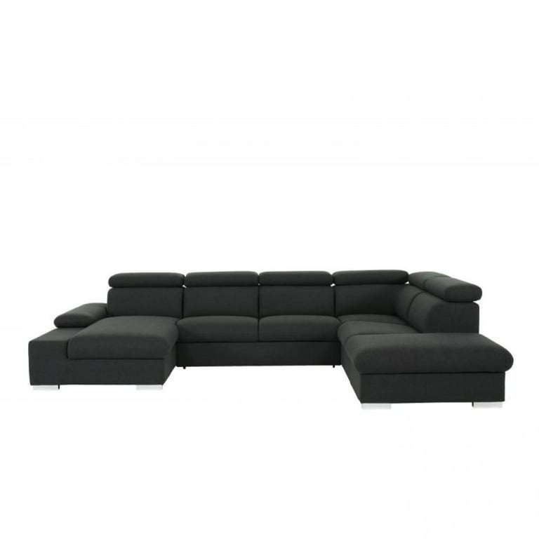 Produit similaire: Canapé d'angle convertible panoramique angle gauche PANAMA tissu gris anthracite