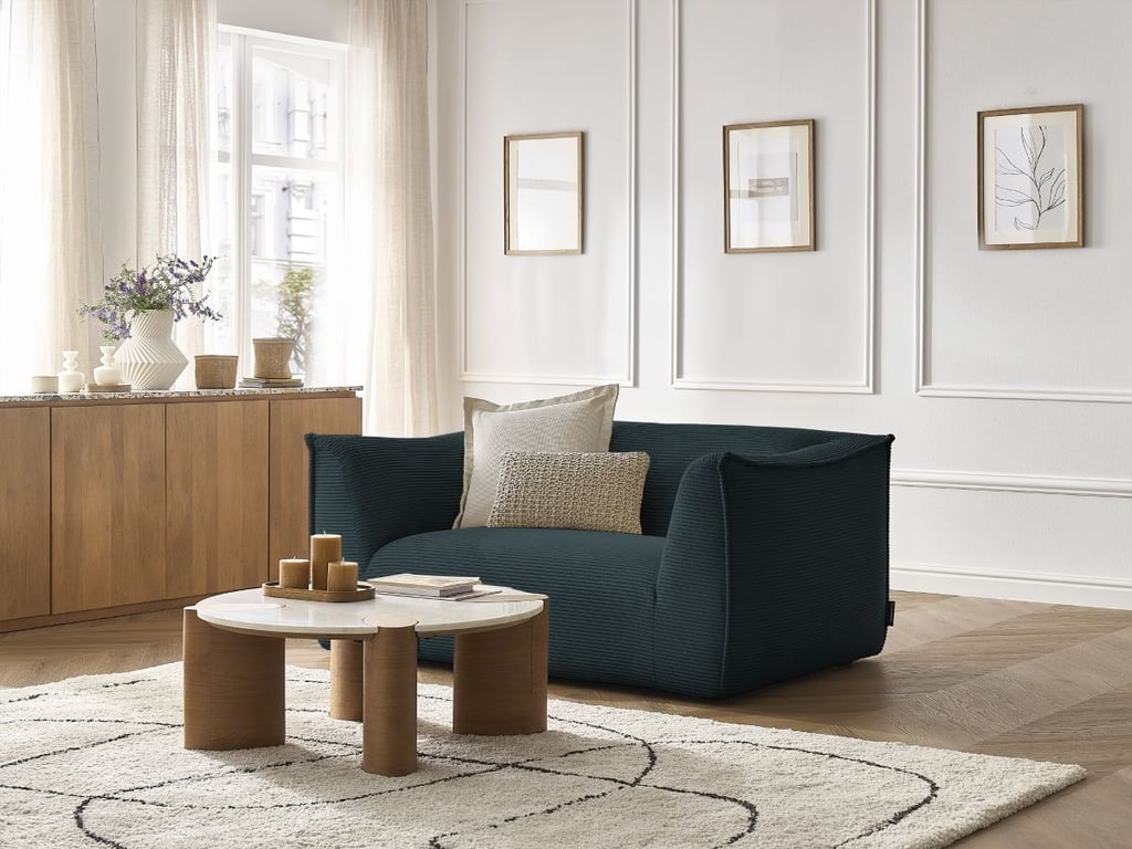 Produit similaire: Giorgia canapé droit fixe 2 places velours côtelé bleu foncé