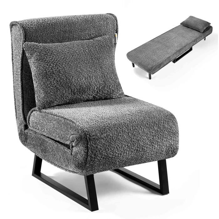 Produit similaire: Makika Fauteuil Convertible Lit Lea Tissu Bouclette Pliable en Gris