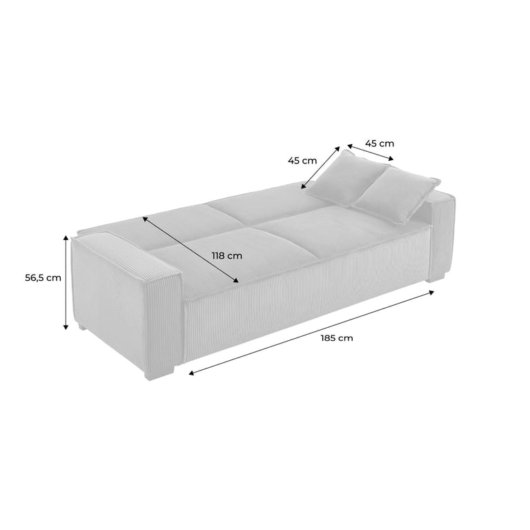 Produit similaire: feel - Canapé convertible velours côtelé Blanc