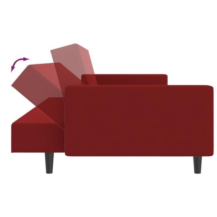 Produit similaire: Mothinessto-Canapé-lit 2 places rouge bordeaux velours-DX12695