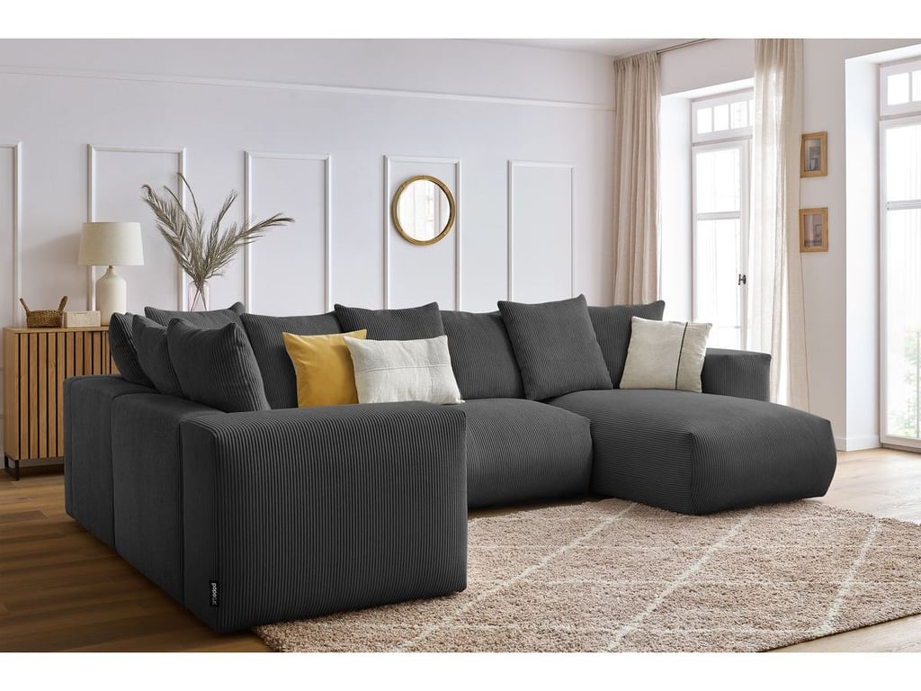 Produit similaire: Canapé panoramique fixe modulable VOLTAIRE 1 méridienne, 1 chauffeuse 2 place, 1 angle, 1 chauffeuse 1 place gris foncé angle droit BOBOCHIC 5 places