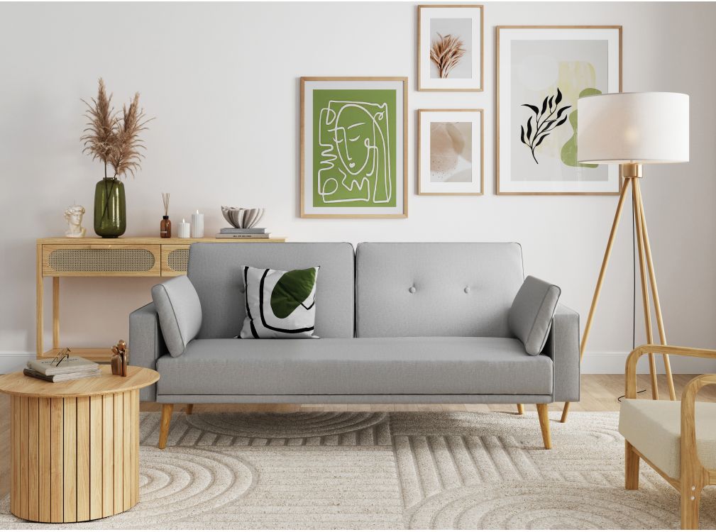 Produit similaire: Canapé droit scandinave ELGA convertible 3 places en tissu