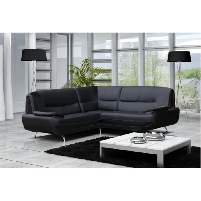 Produit similaire: Canapé d'angle design en simili cuir noir - Marque - Modèle - Réversible - Moelleux - Occasionnel