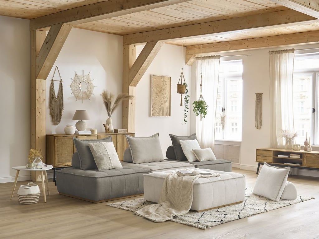 Produit similaire: Canapé droit modulable ELISA avec 4 chauffeuses 1 place multicolore BOBOCHIC 4 places