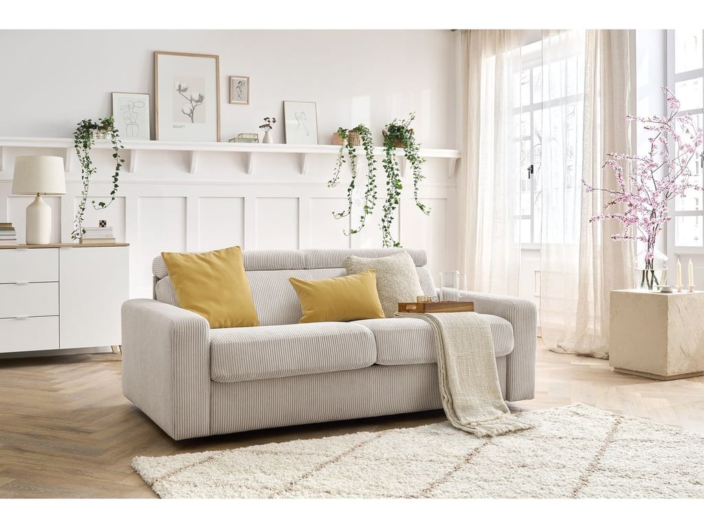 Produit similaire: Canapé MONACO droit convertible ouverture express velours côtelé beige 160x190 BOBOCHIC 3 places