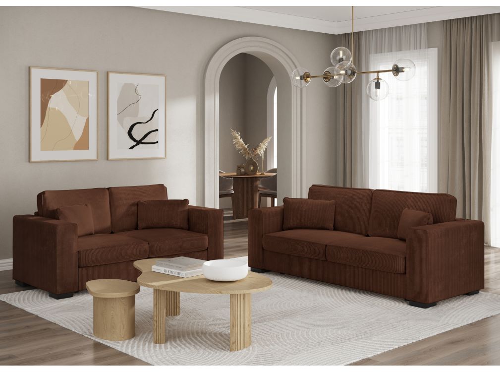 Produit similaire: Ensemble canapés 2 places et 3 places BELAMI en velours côtelé