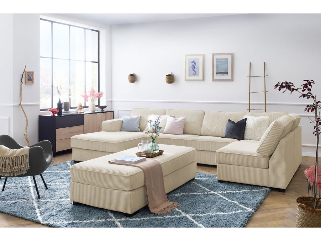 Produit similaire: Mega canapé panoramique convertible 8 places velours côtelé beige angle gauche