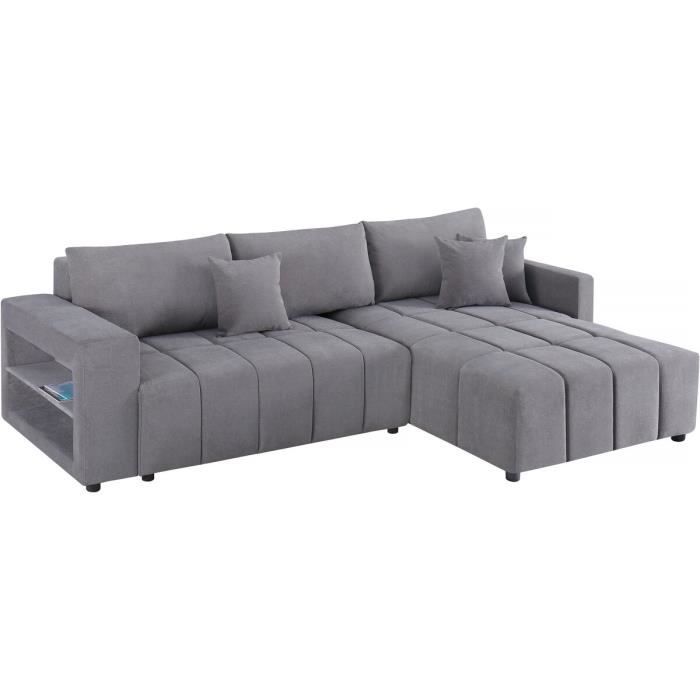 Produit similaire: Canapé d'angle convertible tissu chenille 3 places - "Trocadero" - Gris