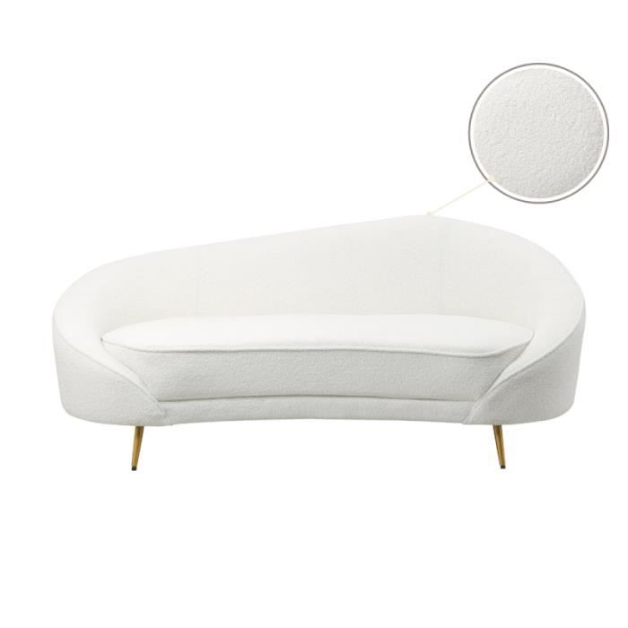 Produit similaire: Canapé 3 Places Tissu Bouclette, Piètement Couleur Or - Lovely