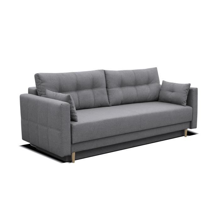 Produit similaire: Canapé en lit convertible avec coffre de rangement - en tissu - salon & séjour - 216x91x85 cm - LUSAKA - Gris (Malmo new 90)
