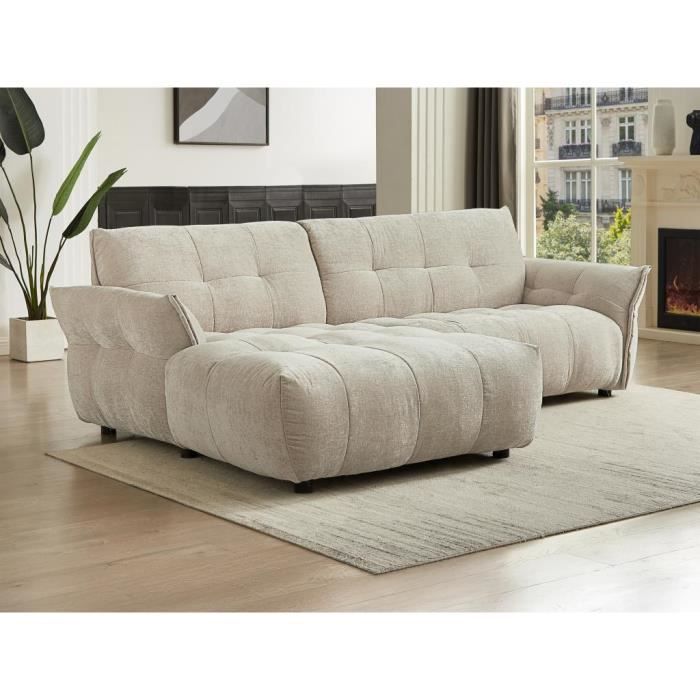Produit similaire: Canapé d'angle gauche en tissu chiné beige NAPIZO