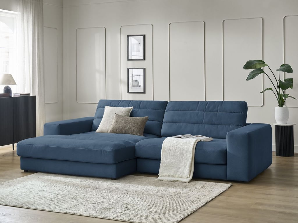 Produit similaire: Canapé d'angle fixe SIERRA velours bleu foncé angle gauche BOBOCHIC 3 places