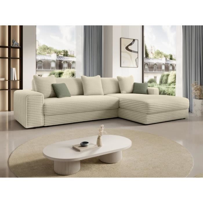 Produit similaire: Canapé d'angle en velours côtelé beige - PASCAL MORABITO - CALAZO - 5 places - Ferme - Déhoussable