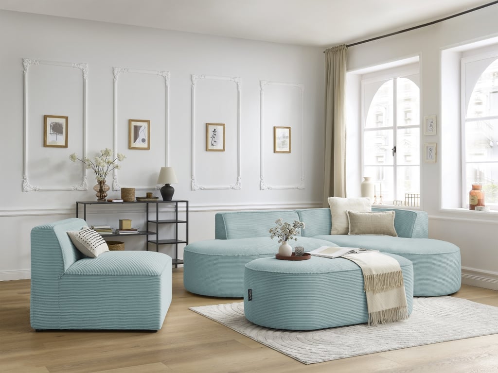 Produit similaire: Chauffeuse 1 place pour canapé modulable ROUSSEAU velours côtelé bleu clair BOBOCHIC 1 places