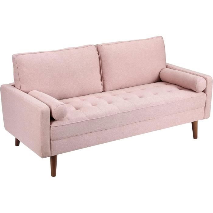 Produit similaire: Canapé 3 Places en Tissu,Fauteuil Scandinave avec 2 coussins pour salon,Pied en bois massif,77x173x84cm,Rose