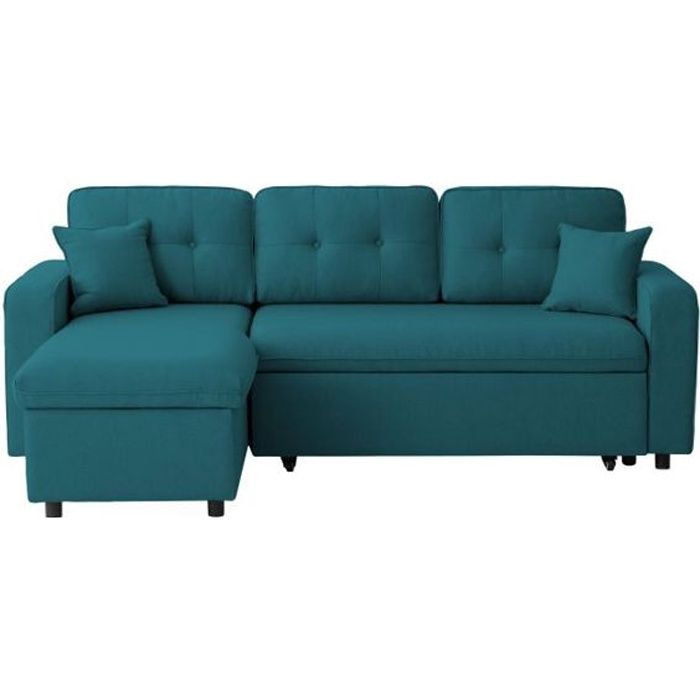 Produit similaire: Canapé d'angle 3 places convertible réversible MARIUS en tissu - Bleu pétrole - L220 x P146 x H84cm - LOUNGITUDE