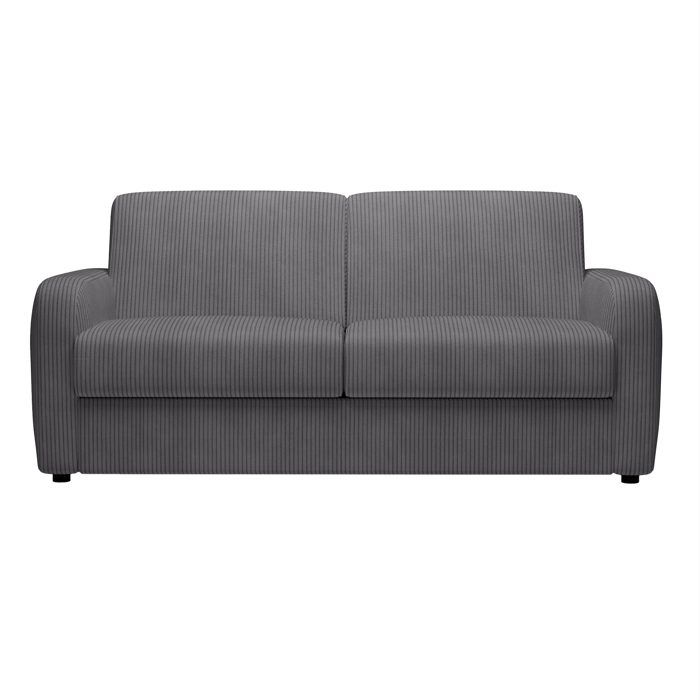 Canapé Olivier convertible 3 places velours côtelé anthracite - Vue supplémentaire 1