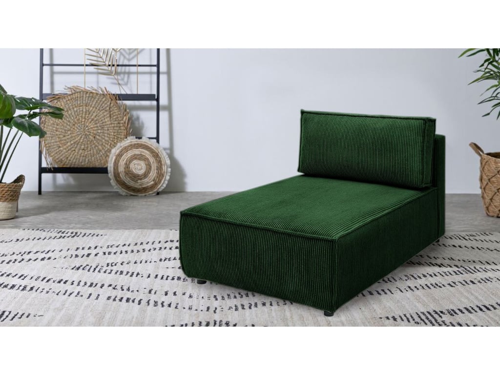 Méridienne Nihad modulable velours côtelé vert - Vue supplémentaire 1