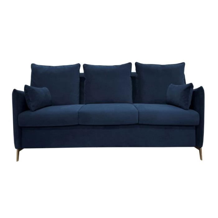 Produit similaire: PICADILY Canapé convertible 3 places bleu marine matelas Dunlopillo 140cm
