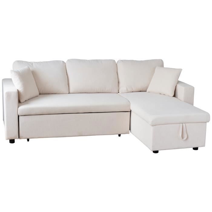 Produit similaire: Canapé d'angle convertible CLARK 3 places en velours côtelé beige