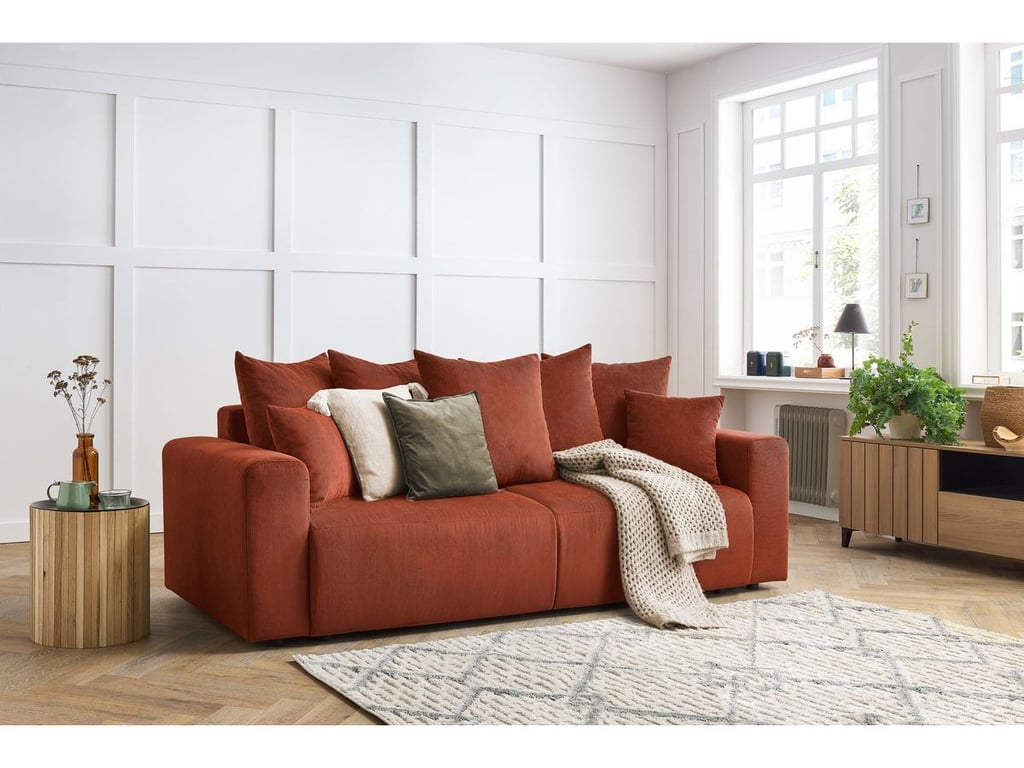 Produit similaire: Canapé droit fixe 3 places ENVY velours côtelé orange BOBOCHIC