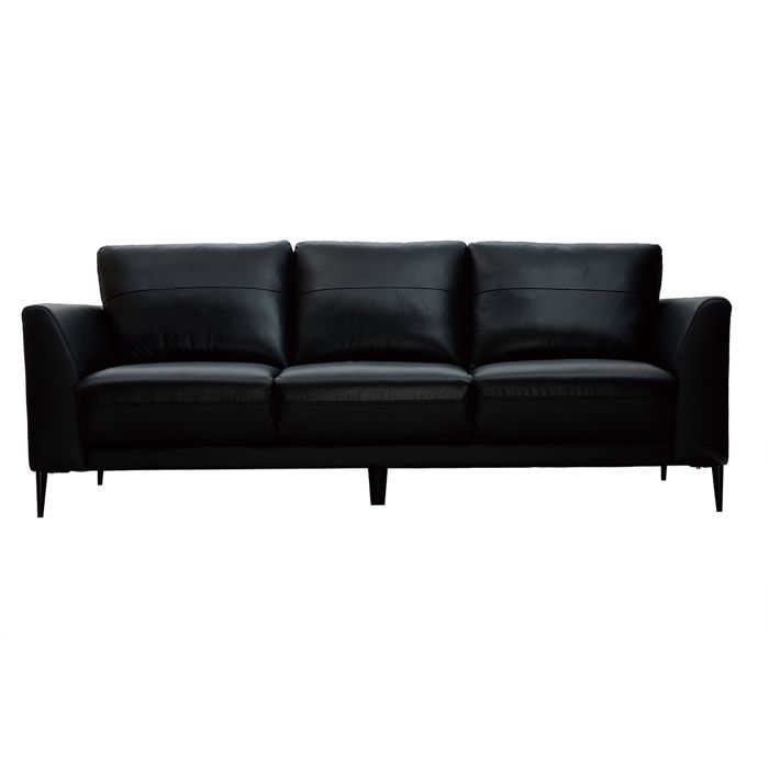 JOPLIN - Canapé 3 places cuir noir et métal noir  - Vue supplémentaire 1