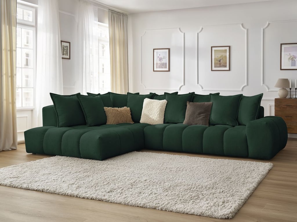 Produit similaire: Everest canapé d'angle fixe 4 places tissu texturé vert angle gauche