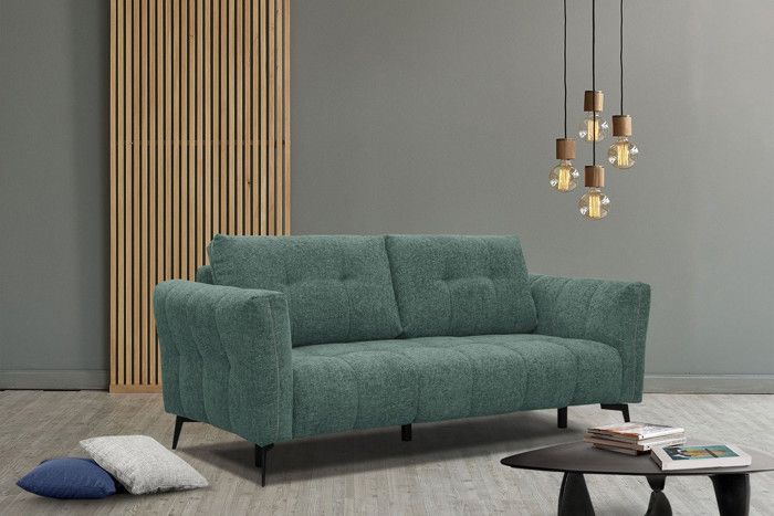 Produit similaire: Canapé fixe 3 places en tissu vert foncé - Courtois Laville - Kalmer - Accoudoirs hauts - Pieds métalliques