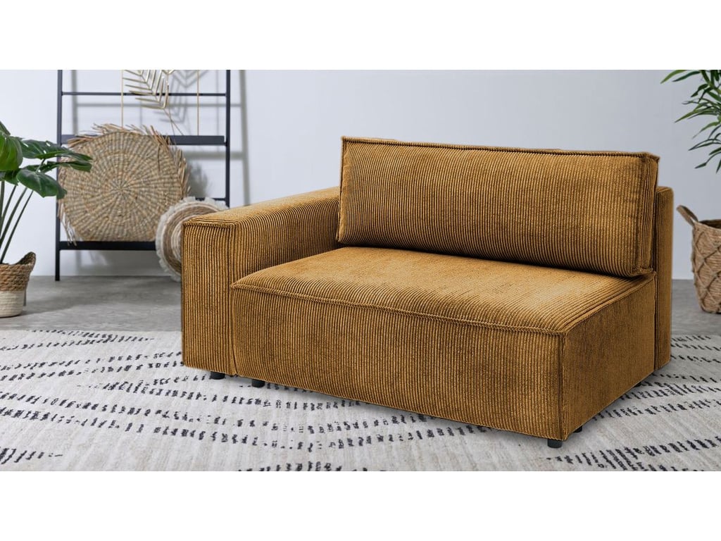 Produit similaire: Chauffeuse 2 places avec accoudoir pour canapé modulable NIHAD tissu velours côtelé jaune angle gauche BOBOCHIC 2 places