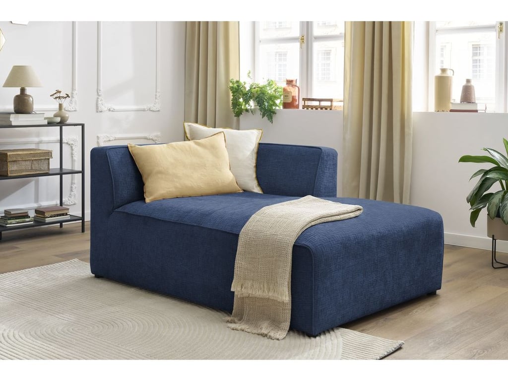 Produit similaire: Méridienne pour canapé modulable MEGEVE tissu texturé bleu foncé angle droit BOBOCHIC 1 places