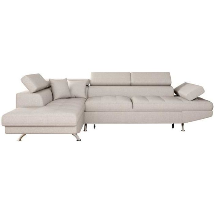 Produit similaire: Canapé d'angle gauche 5 places RIO Convertible avec coffre en tissu - Beige - L271 x P192 x H70cm - LOUNGITUDE