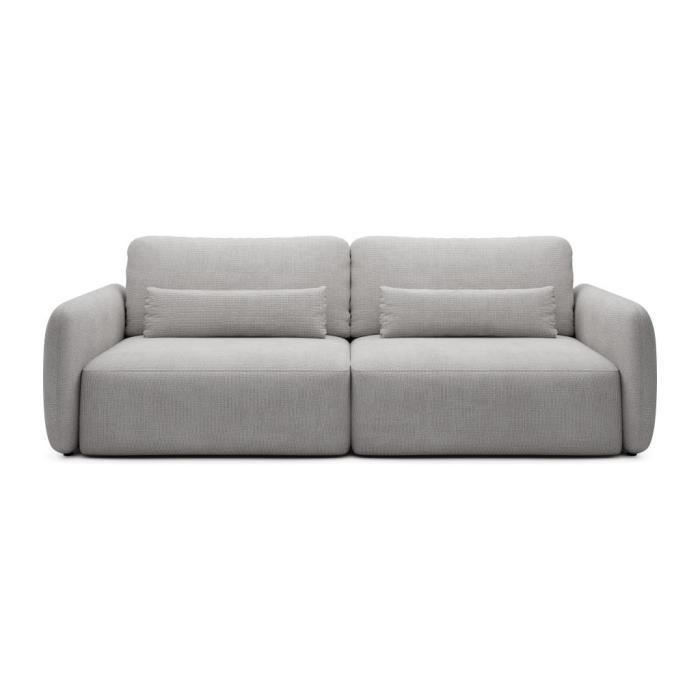 Produit similaire: Canapé 3 places convertible en tissu texturé gris clair VOPOZA