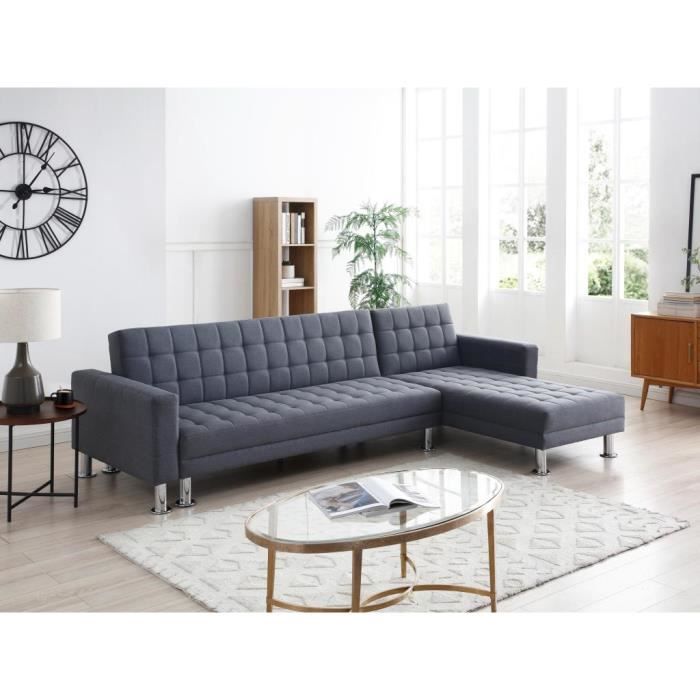 Produit similaire: Canapé d'angle convertible en tissu gris - VENTE-UNIQUE - WILLIS II - Réversible - 5 places