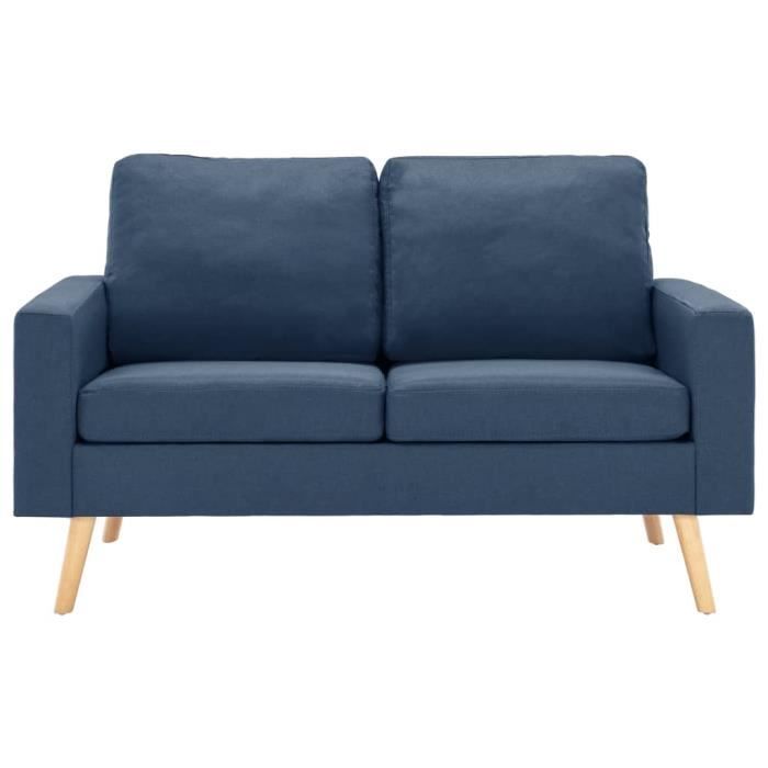 Produit similaire: LEXLIFE Canapé Fixe 2 places - Style scandinave - Tissu Bleu - L 130 x P 76 x H 82,5 cm