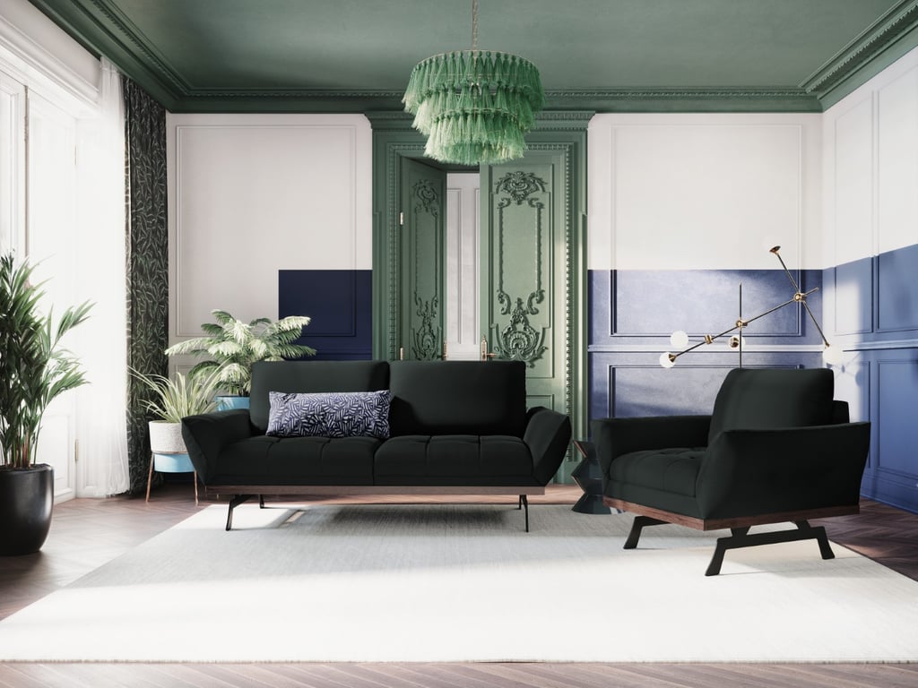 Produit similaire: Canapé 3 places en tissu structuré noir