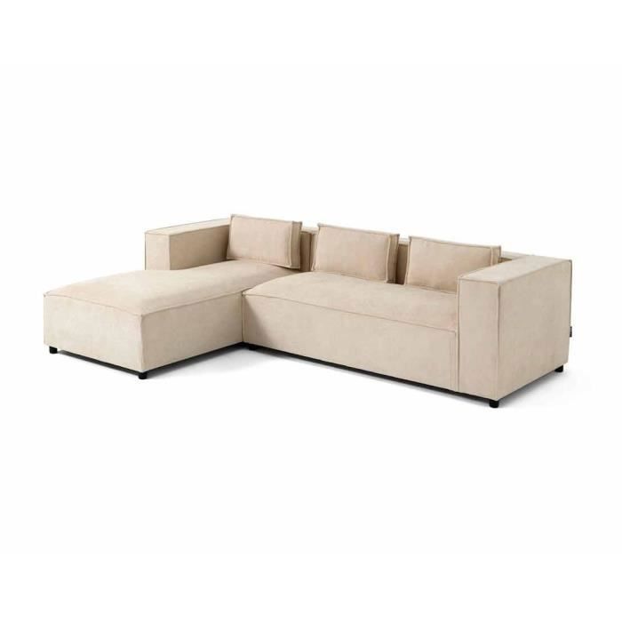 Produit similaire: Canapé d'angle gauche Stella - Lisa Design - 4 places - Tissu texturé beige