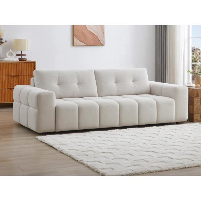 Produit similaire: Canapé 3 places en tissu texturé beige SOPELANA