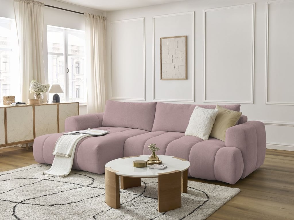 Produit similaire: Canapé d'angle convertible FUJI tissu lisse rose angle gauche BOBOCHIC 3 places