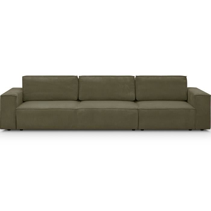 Produit similaire: Canapé modulable convertible 5 places avec coffre de rangement en velours côtelé vert kaki - Harper Mod