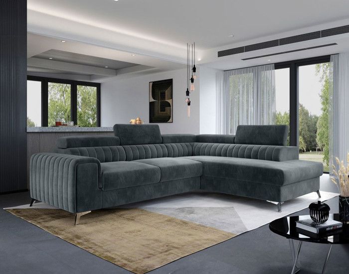 Produit similaire: Canapé d'angle convertible avec coffre en velours gris - BESTMOBILIER Talisay