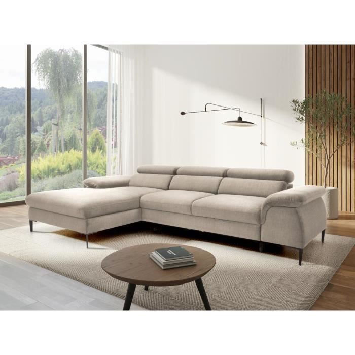 Produit similaire: Canapé d'angle gauche convertible en velours beige SEPINA de Pascal Morabito
